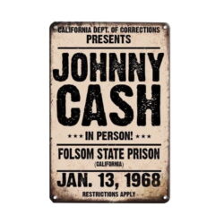 placca metallo vintage johnny cash