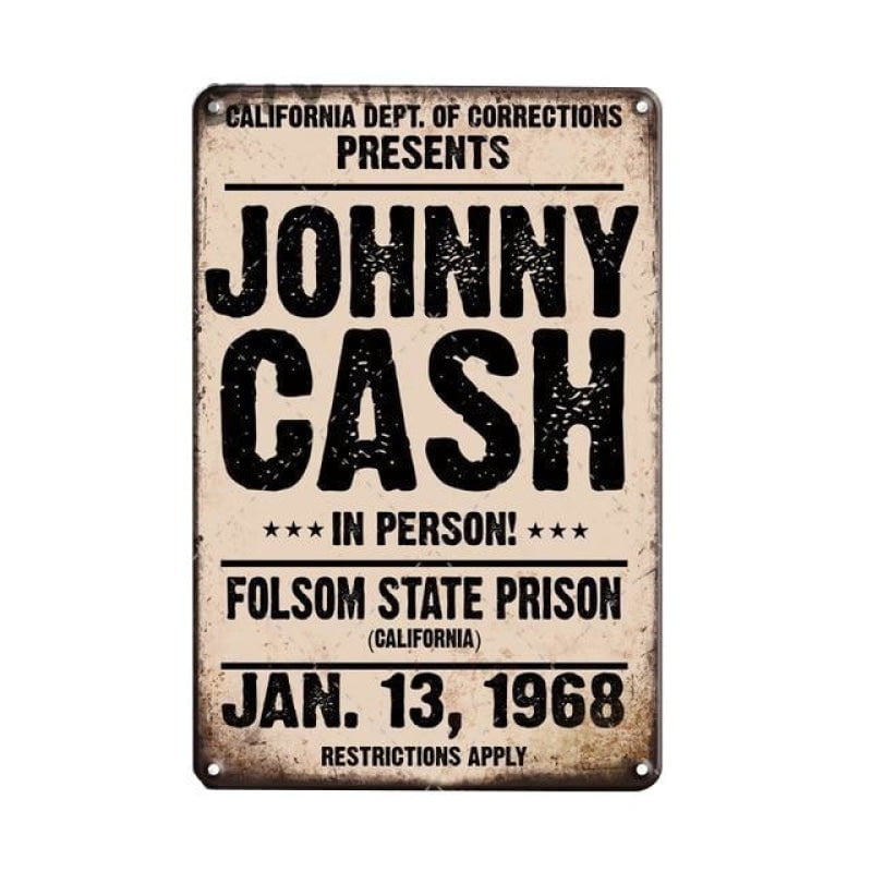 placca metallo vintage johnny cash placca metallo vintage johnny cash