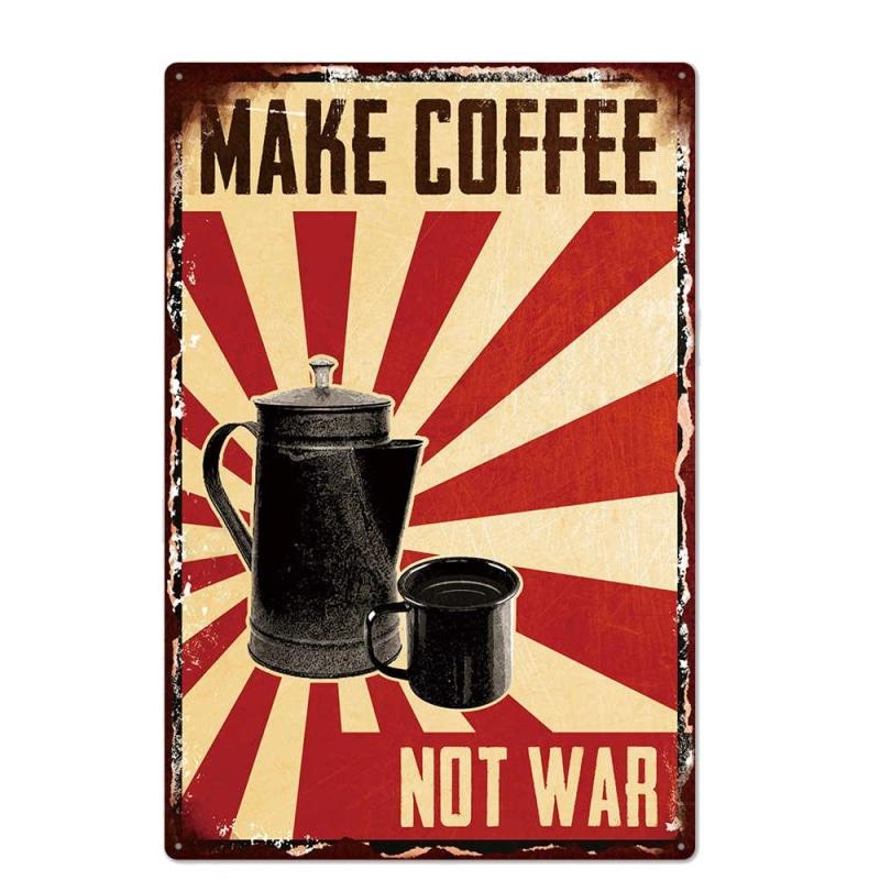 piastra metallica vintage make coffee not war piastra metallica vintage make coffee not war