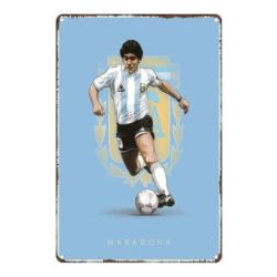 placca metallo vintage maradona