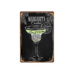 placca metallo vintage margarita nero bianco