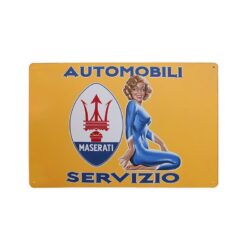 vintage metal plate maserati servizio 1