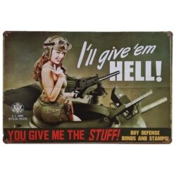 placca metallo militare vintage