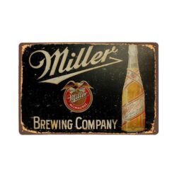 placca metallo vintage miller brewing company