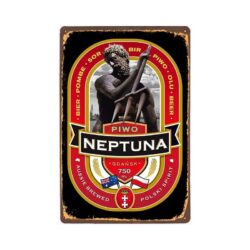 placca metallo neptuna vintage