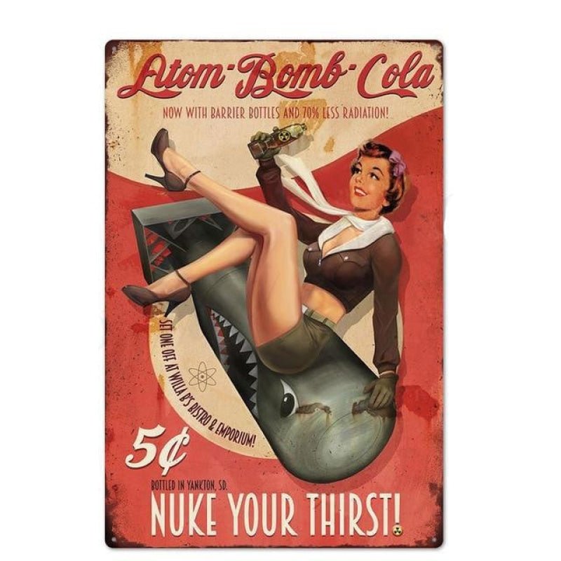 piastra metallo vintage br nuka cola piastra metallo vintage br nuka cola