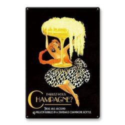 placca metallo vintage parli champagne