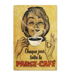 pausa caffe placca metallica vintage