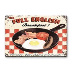 colazione inglese con piastra metallica vintage