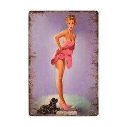 placca metallo vintage pin up equilibrio