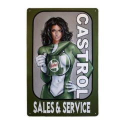 placca metallo vintage pin up castrol