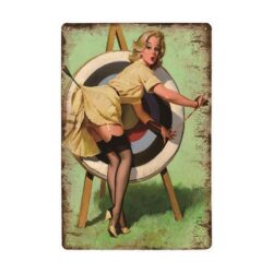 placca metallo vintage pin up bersaglio