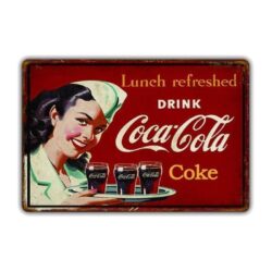 placca metallo pin up vintage coca cola