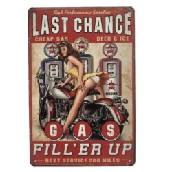 piastra metallica vintage pin up garage 1