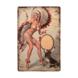 placca metallo pin up indiana vintage
