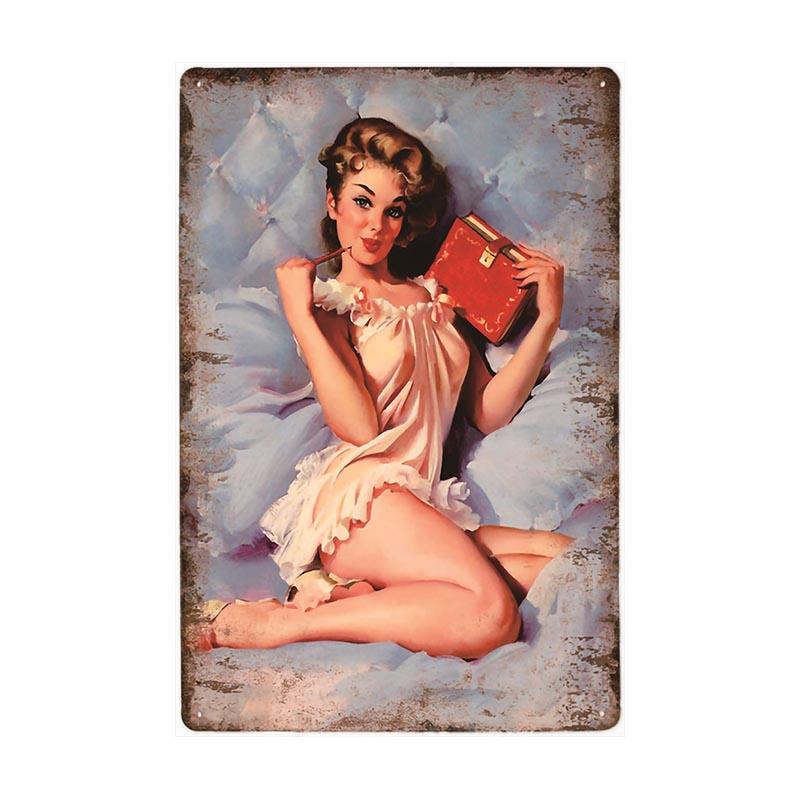 piastra metallica vintage pin up diary piastra metallica vintage pin up diary