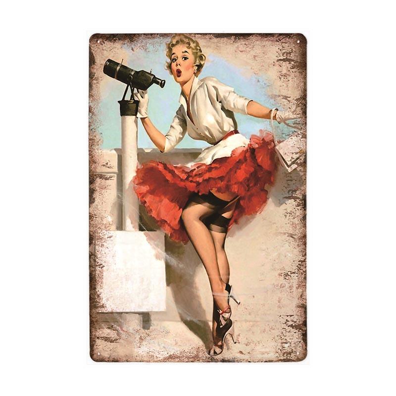 piastra metallica vintage pin up vista lunga piastra metallica vintage pin up vista lunga