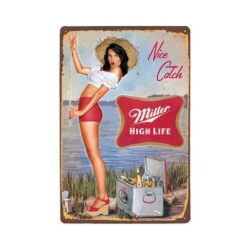 placca metallo vintage pin up miller