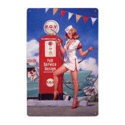 decollete pin up vintage con placca in metallo