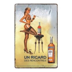 placca metallo pin up ricard vintage