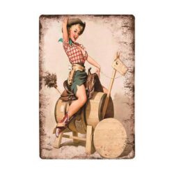 placca metallica vintage pin up rodeo