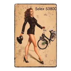 piastra metallica vintage pin up solex