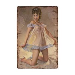 soubrette pin up vintage placca metallica