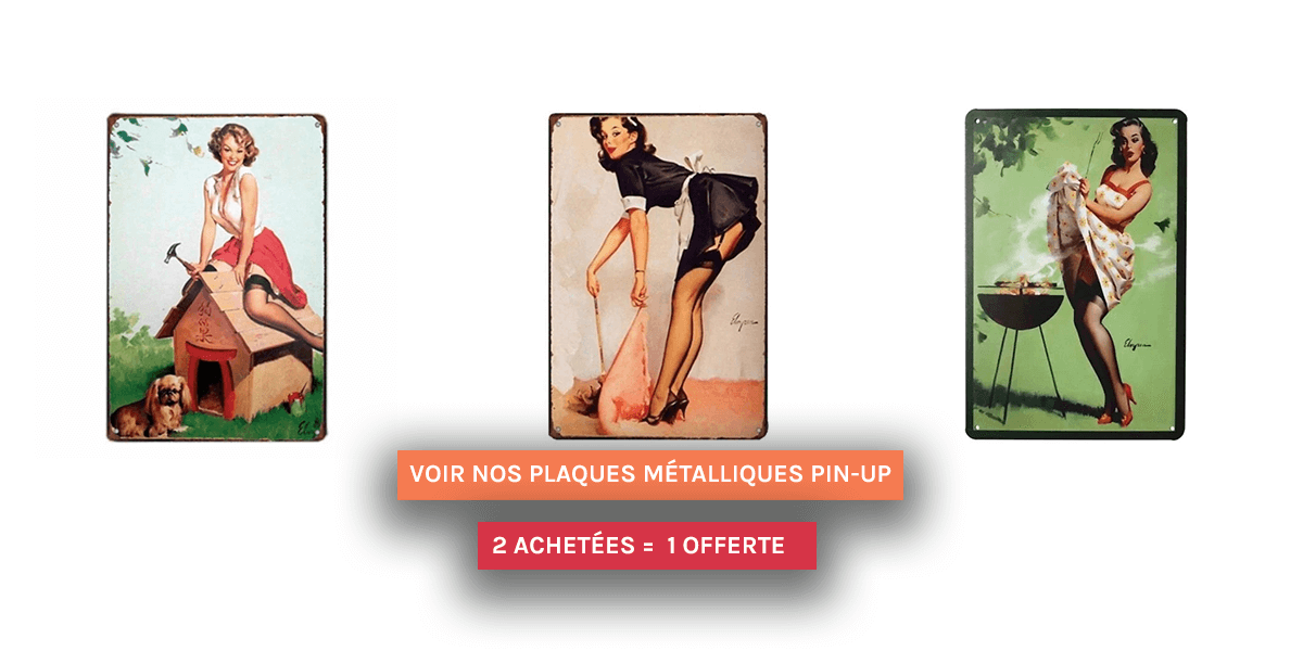 plaque métal vintage pin up