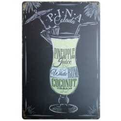 placca metallo pina colada vintage