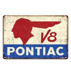 placca metallo pontiac vintage