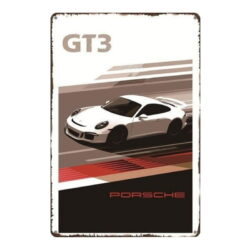 placca metallica porsche gt3 vintage