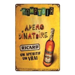 placca metallo vintage ricard aperitivo