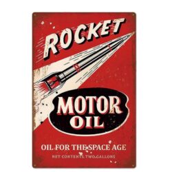 piastra metallica olio motore razzo vintage