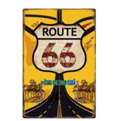 vintage metal plate route 66 highway 1