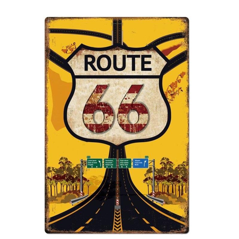 vintage metal plate route 66 highway 1 vintage metal plate route 66 highway 1