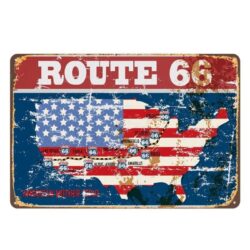 vintage metal plate route 66 etats 1