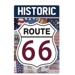 placca metallo vintage route 66 storica