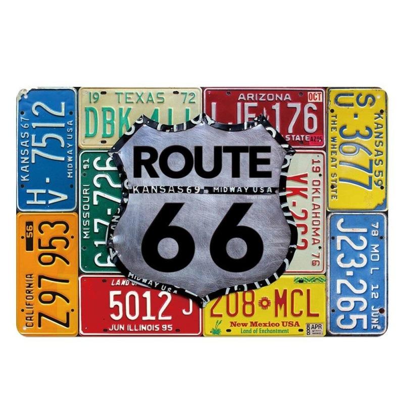 targa metallica vintage registrazione route 66 targa metallica vintage registrazione route 66