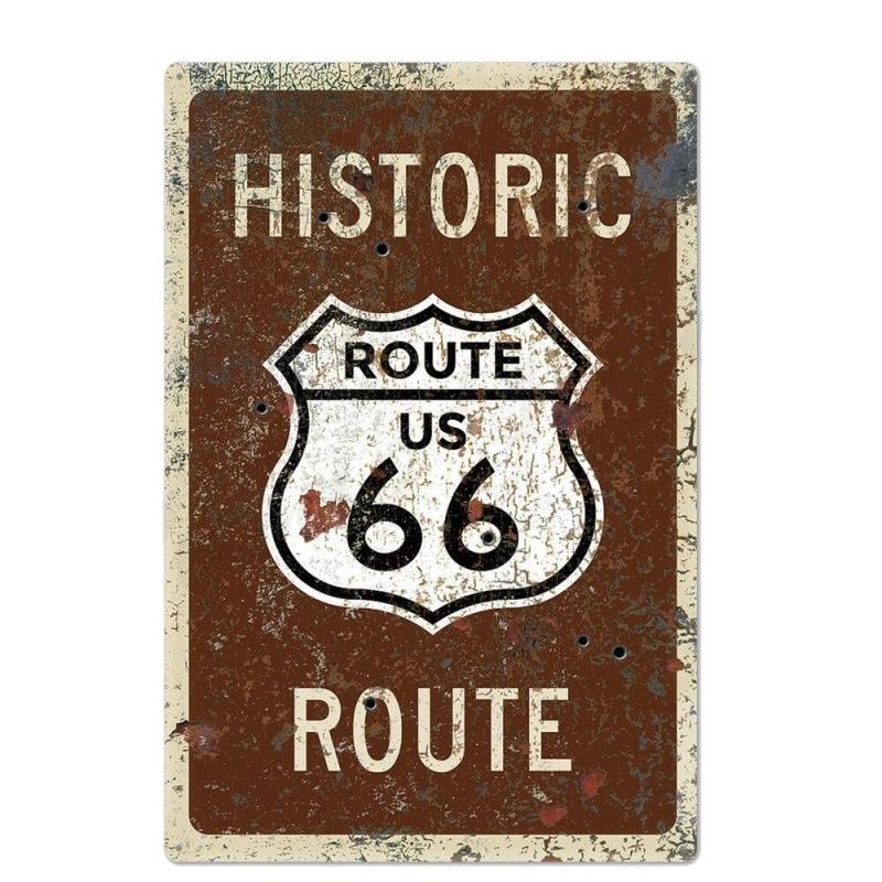 placca metallica vintage route 66 rossa placca metallica vintage route 66 rossa