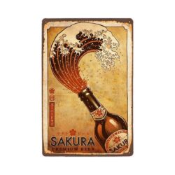 placca metallo sakura vintage