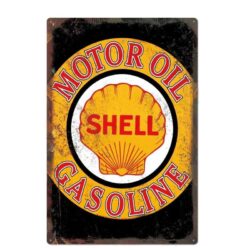 placca metallo vintage shell olio motore benzina