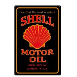 olio motore conchiglia piastra metallica vintage