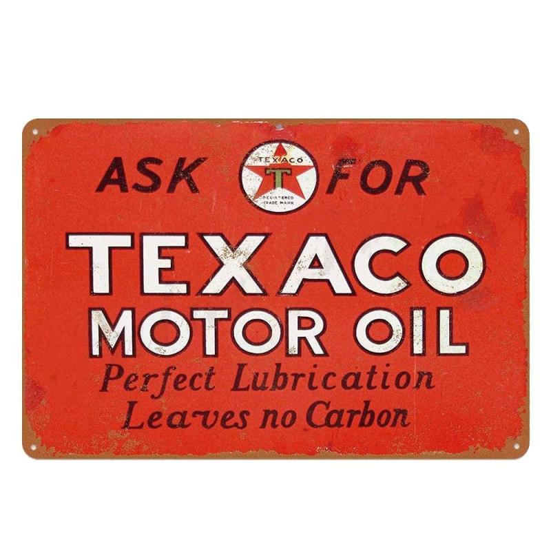placca metallica vintage texaco motor oil rosso placca metallica vintage texaco motor oil rosso