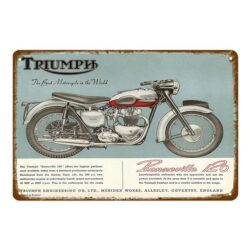 placca metallo triumph vintage