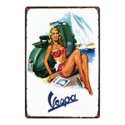 placca metallo vespa vintage