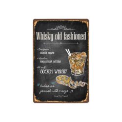 piastra metallica vintage whisky vecchio stile