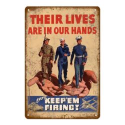 placca metallica vintage ww2