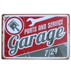 targa in metallo vintage garage