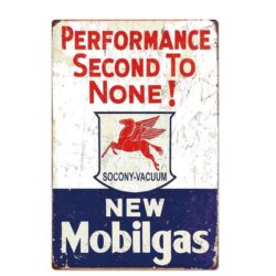 placca metallica vintage pegase mobilgas