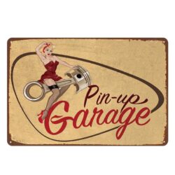 metal plate vintage pin up garage 2